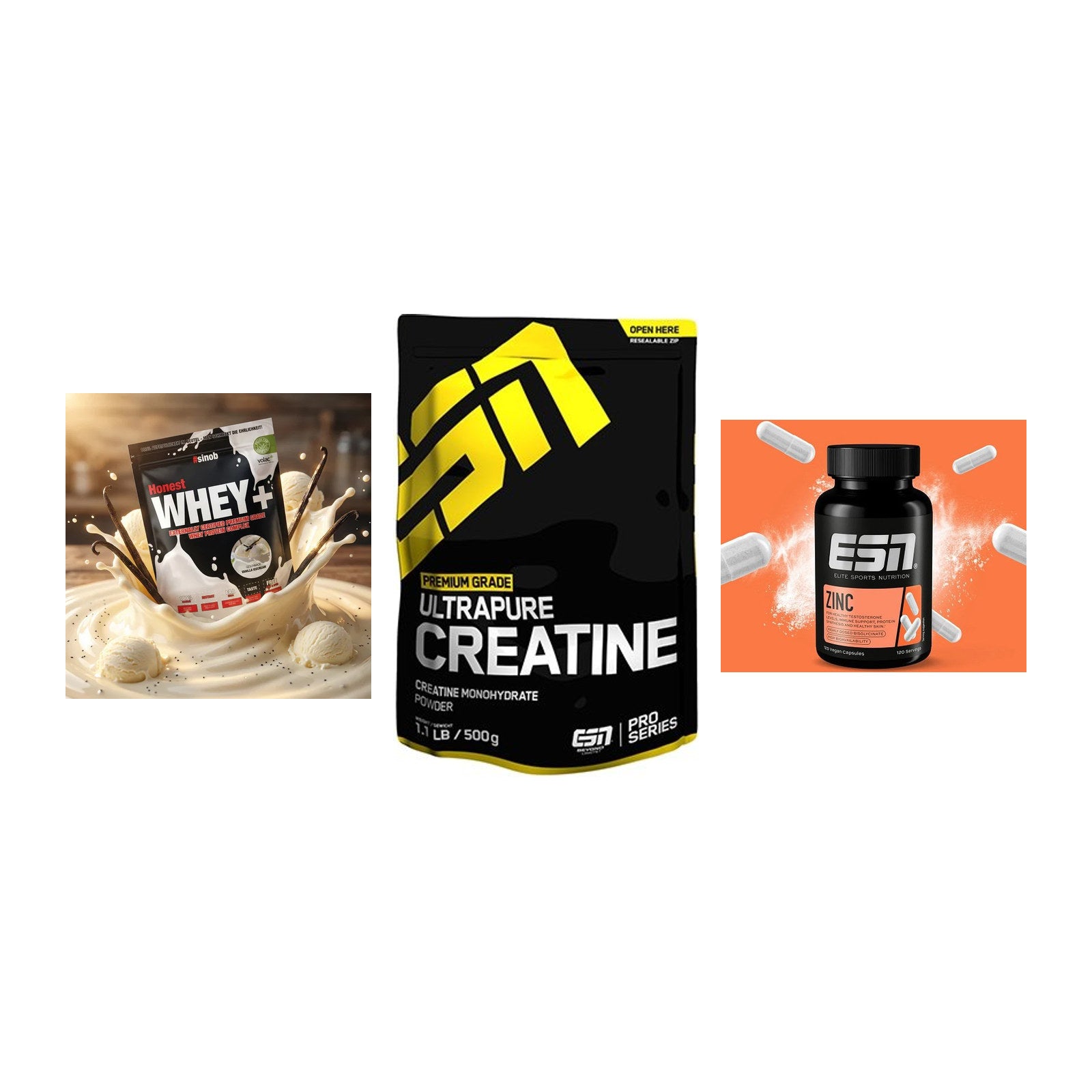 Einsteiger-Set: Sinob Honest + ESN Ultrapure + ESN Zinc – alle enthaltenen Artikel