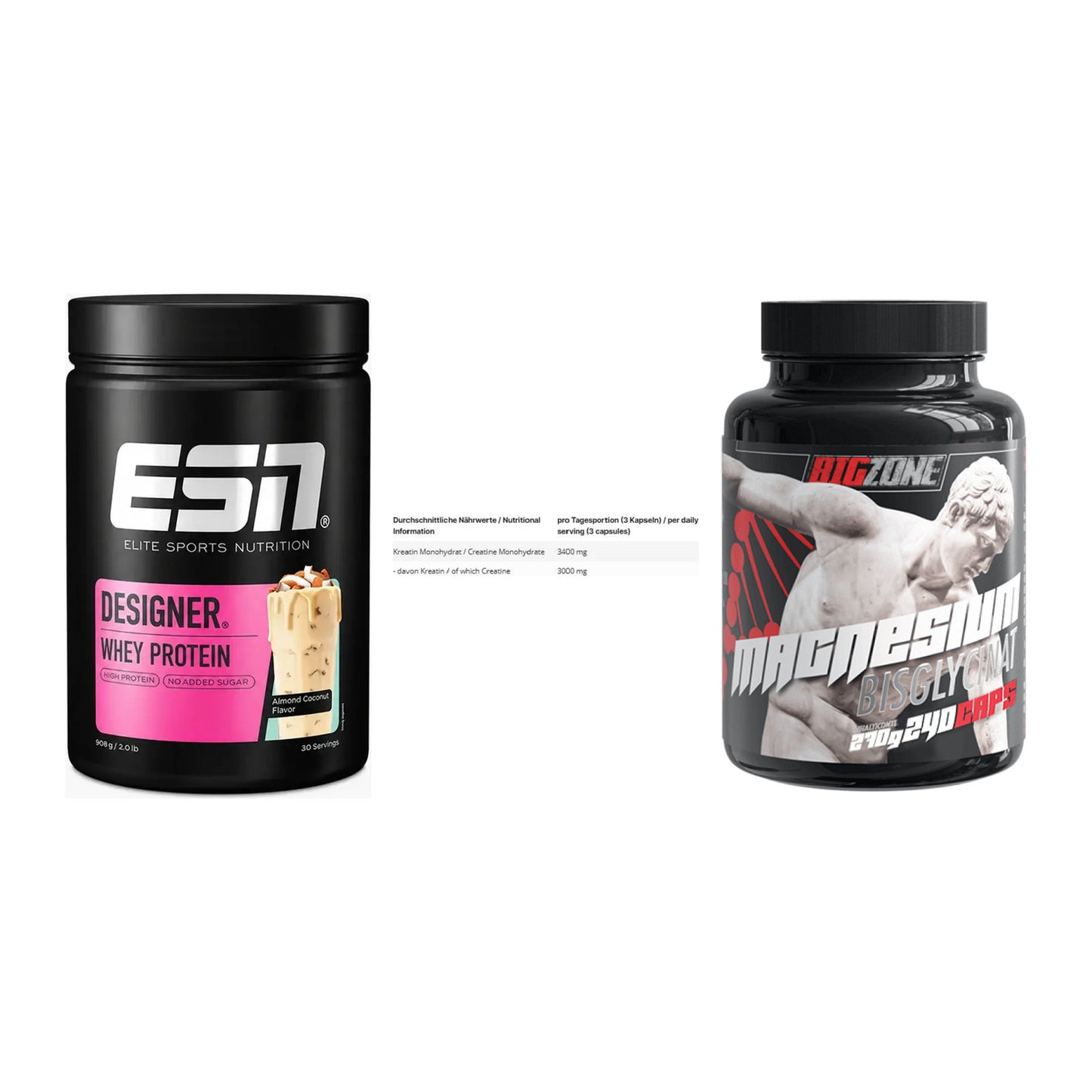 Einsteiger-Set: ESN Designer + INLEAD Creatine + Big Zone Magnesi – alle enthaltenen Artikel
