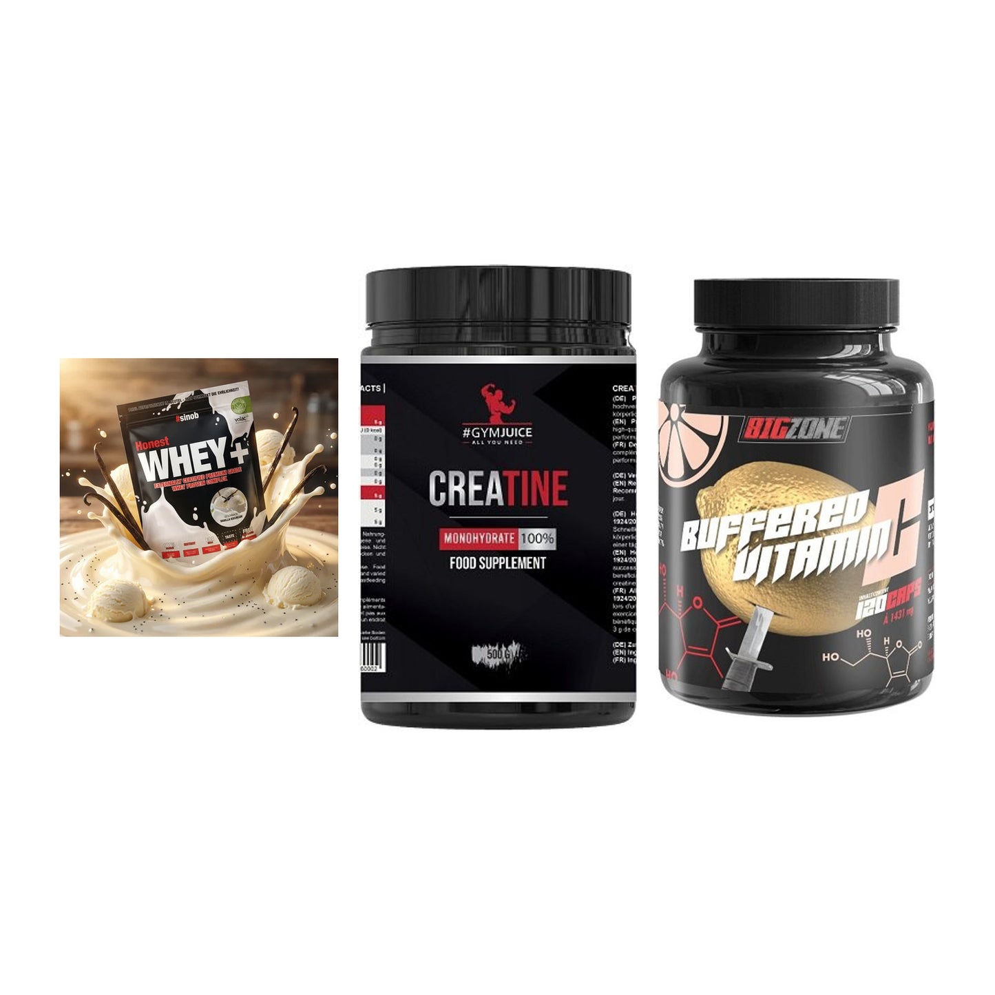 Einsteiger-Set: Sinob Honest + #GYMJUICE + Big Zone Buffere – alle enthaltenen Artikel