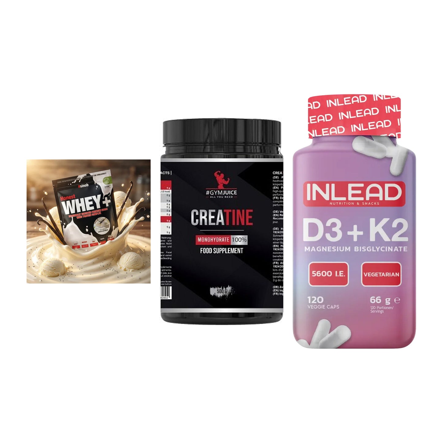 Einsteiger-Set: Sinob Honest + #GYMJUICE + INLEAD Vitamin – alle enthaltenen Artikel