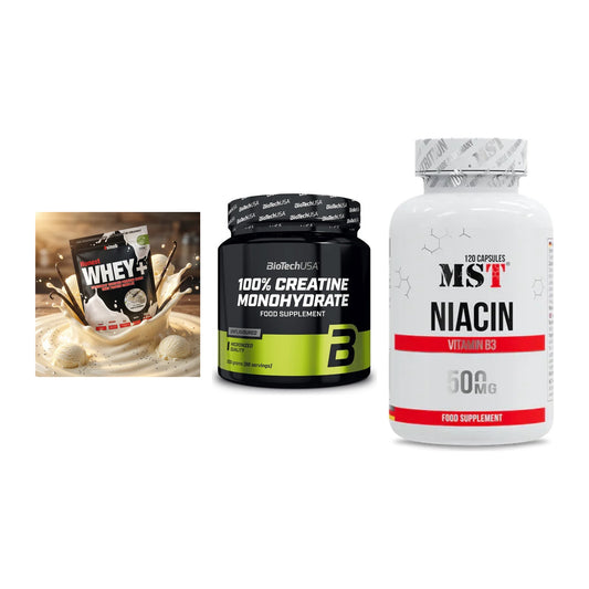 Einsteiger-Set: Sinob Honest + BioTech Creatine + MST Niacin – alle enthaltenen Artikel