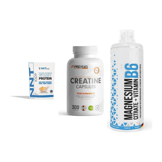 Einsteiger-Set: NNT Whey + ProFuel Creatine + MST Magnesium B6 – alle enthaltenen Artikel