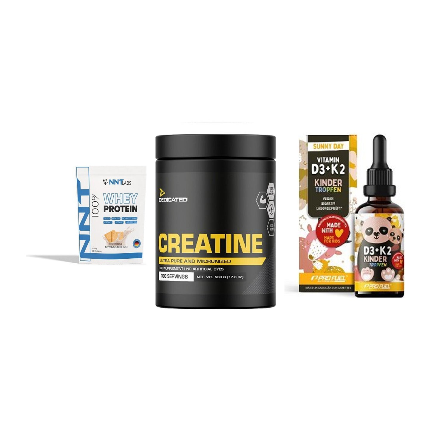 Einsteiger-Set: NNT Whey + Dedicated + ProFuel VITAMIN – alle enthaltenen Artikel