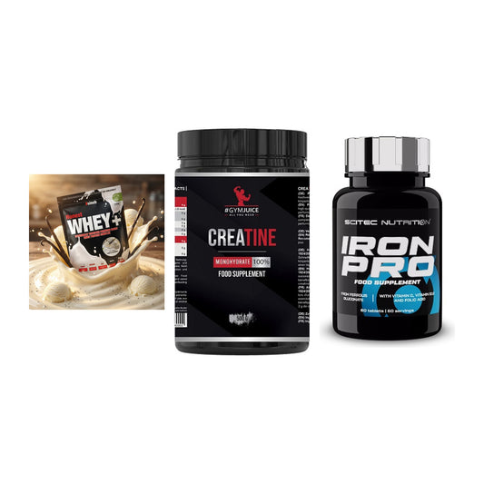 Einsteiger-Set: Sinob Honest + #GYMJUICE + Scitec Iron Pro – alle enthaltenen Artikel