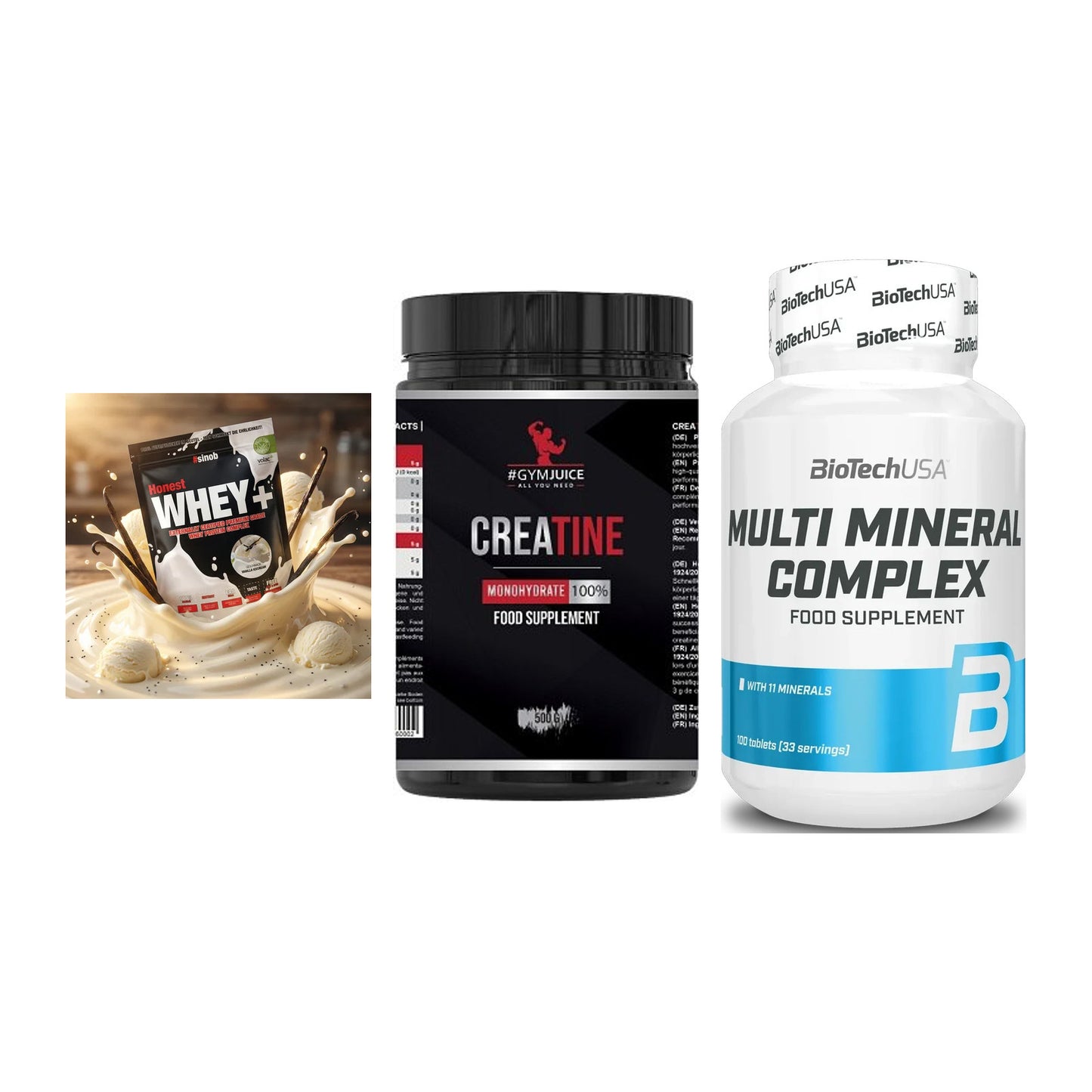 Einsteiger-Set: Sinob Honest + #GYMJUICE + BioTech Multi – alle enthaltenen Artikel