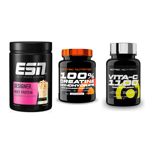 Einsteiger-Set: ESN Designer + Scitec Creatine + Scitec Vitamin C – alle enthaltenen Artikel