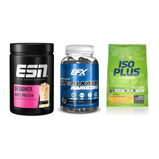 Einsteiger-Set: ESN Designer + EFX Kre-Alkalyn + Olimp Iso Plus – alle enthaltenen Artikel