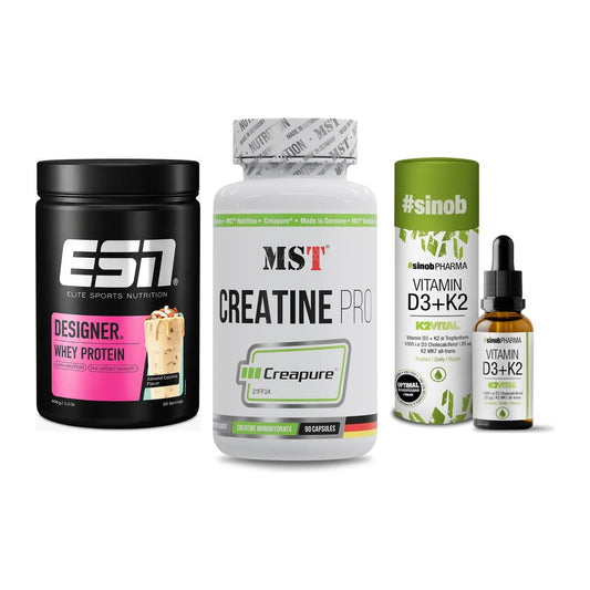 Einsteiger-Set: ESN Designer + MST Creatine Pro + Sinob Vitamin D3 – alle enthaltenen Artikel