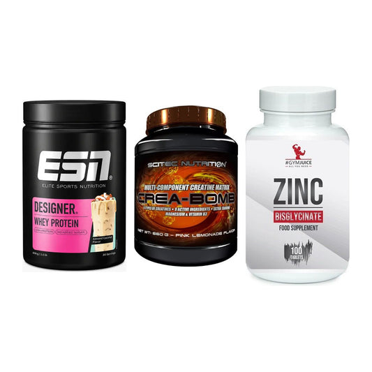 Einsteiger-Set: ESN Designer + Scitec Crea-Bomb + #GYMJUICE ZINC – alle enthaltenen Artikel