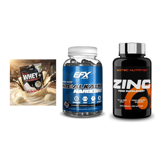 Einsteiger-Set: Sinob Honest + EFX Kre-Alkalyn + Scitec Zinc – alle enthaltenen Artikel