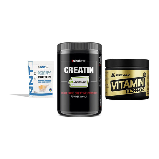 Einsteiger-Set: NNT Whey + Sinob Creatin + Peak Vitamin – alle enthaltenen Artikel