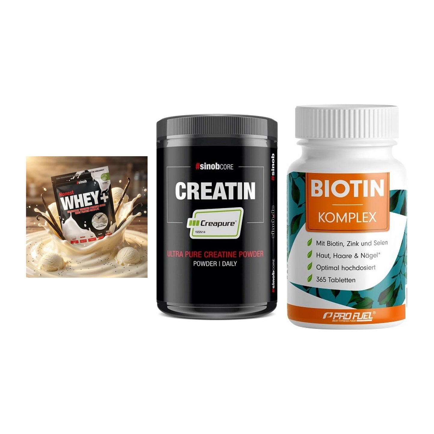 Einsteiger-Set: Sinob Honest + Sinob Creatin + ProFuel BIOTIN – alle enthaltenen Artikel