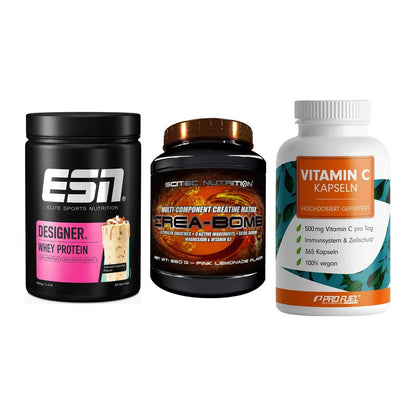 Einsteiger-Set: ESN Designer + Scitec Crea-Bomb + ProFuel Vitamin – alle enthaltenen Artikel
