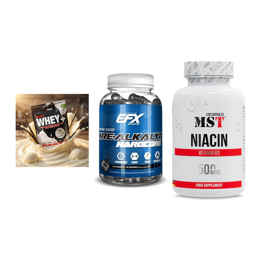 Einsteiger-Set: Sinob Honest + EFX Kre-Alkalyn + MST Niacin – alle enthaltenen Artikel