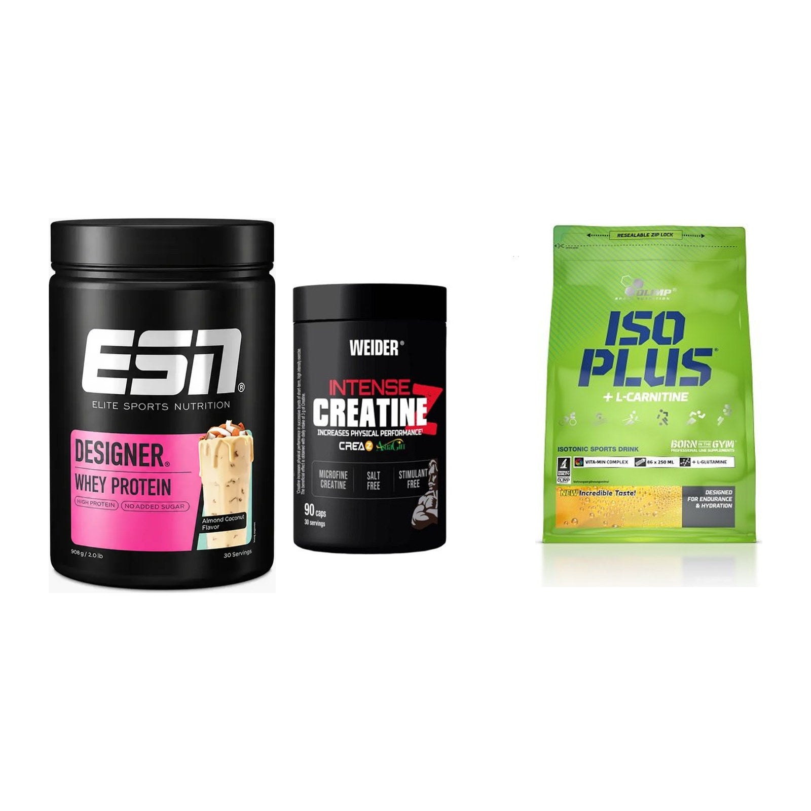 Einsteiger-Set: ESN Designer + Weider Intense + Olimp Iso Plus – alle enthaltenen Artikel