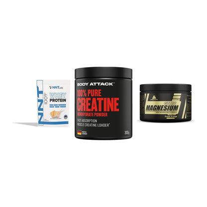 Einsteiger-Set: NNT Whey + Body Attack 100% + Peak Magnesium – alle enthaltenen Artikel