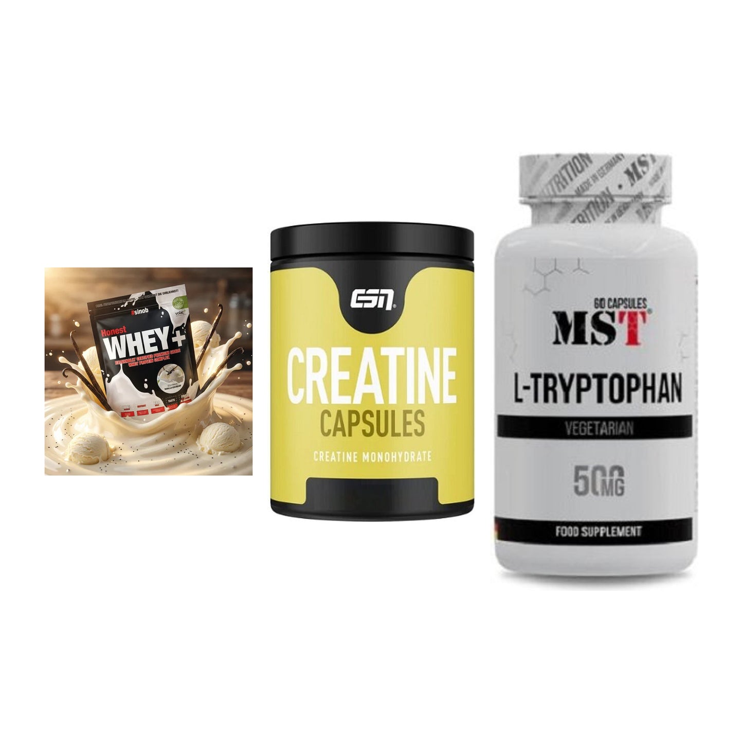 Einsteiger-Set: Sinob Honest + ESN Ultrapure + MST Tryptophan – alle enthaltenen Artikel
