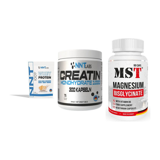 Einsteiger-Set: NNT Whey + NNT Creatin 1000 + MST Magnesium – alle enthaltenen Artikel