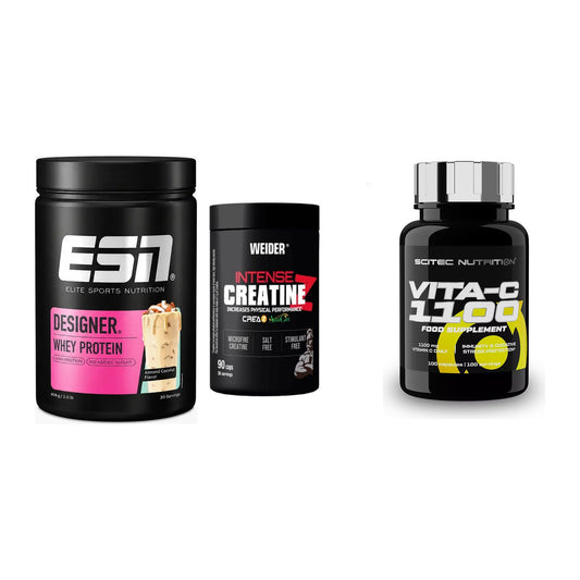 Einsteiger-Set: ESN Designer + Weider Intense + Scitec Vitamin C – alle enthaltenen Artikel