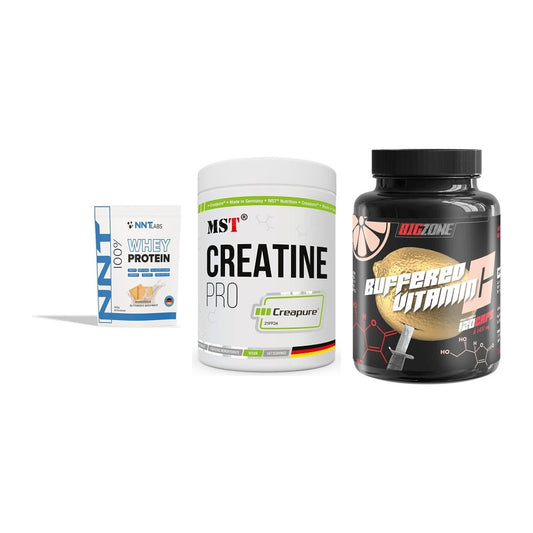Einsteiger-Set: NNT Whey + MST Creatin Pro + Big Zone Buffere – alle enthaltenen Artikel