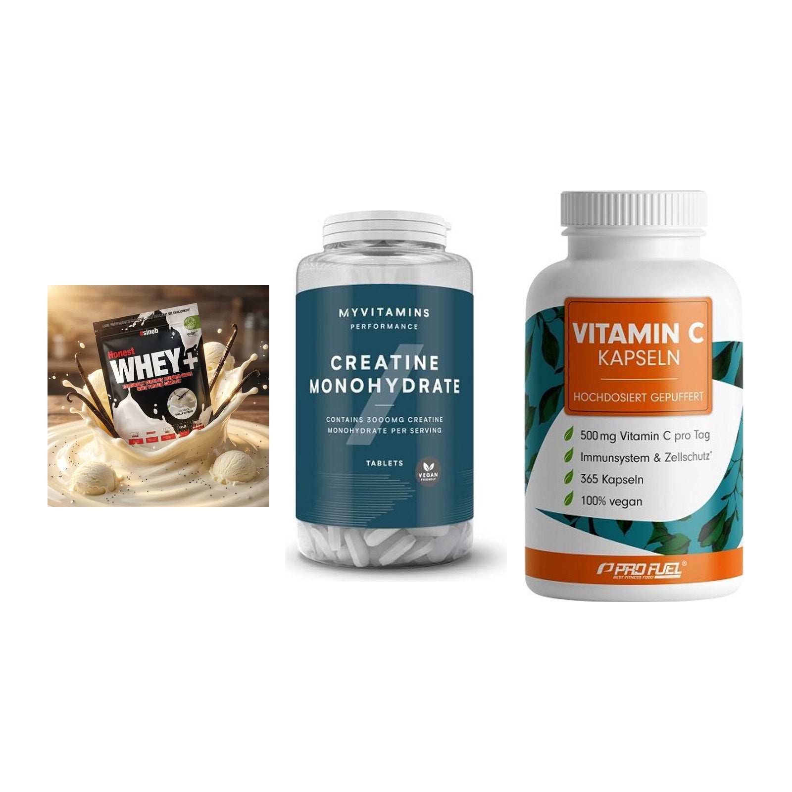 Einsteiger-Set: Sinob Honest + MyProtein + ProFuel Vitamin – alle enthaltenen Artikel