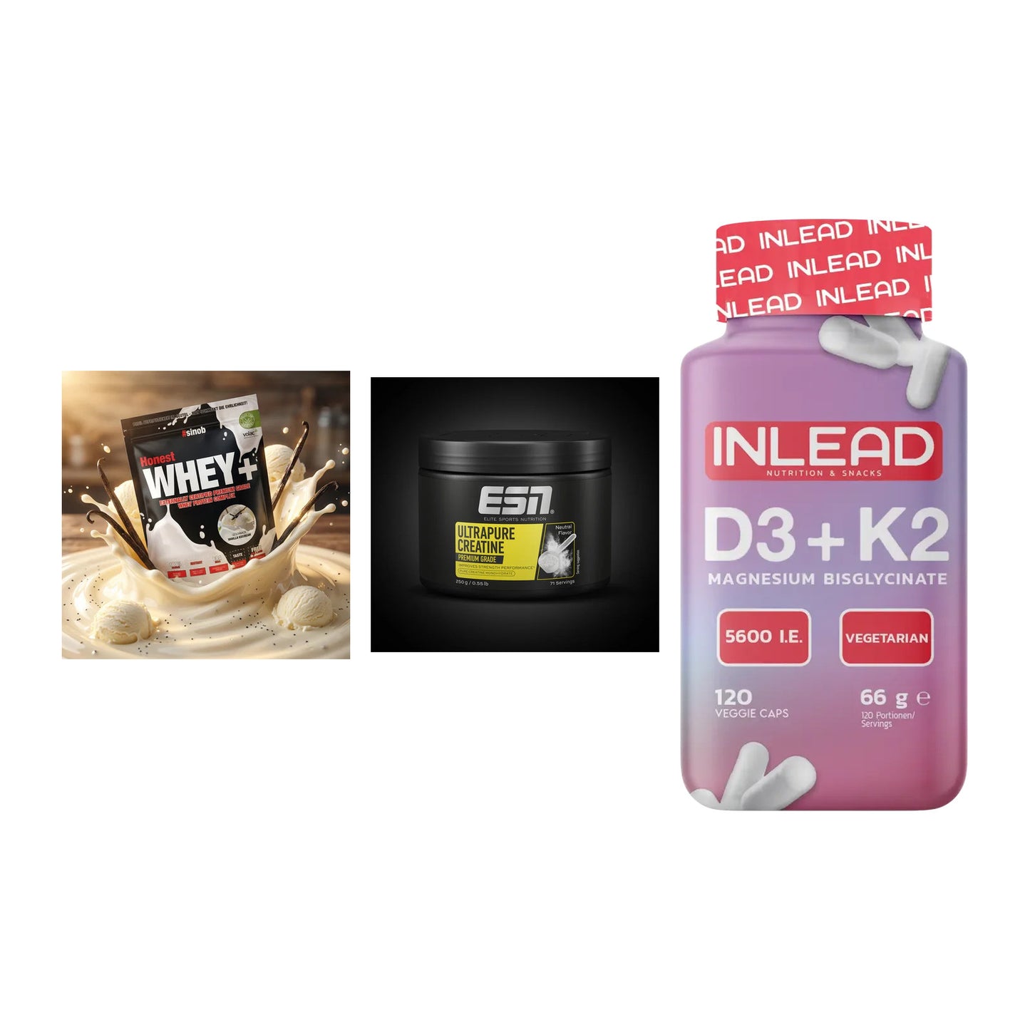 Einsteiger-Set: Sinob Honest + ESN Ultrapure + INLEAD Vitamin – alle enthaltenen Artikel