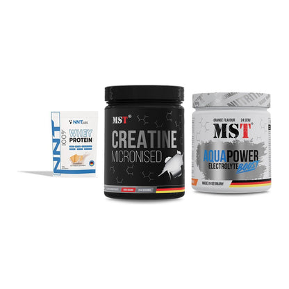 Einsteiger-Set: NNT Whey + MST Creatin + MST Aqua Power – alle enthaltenen Artikel