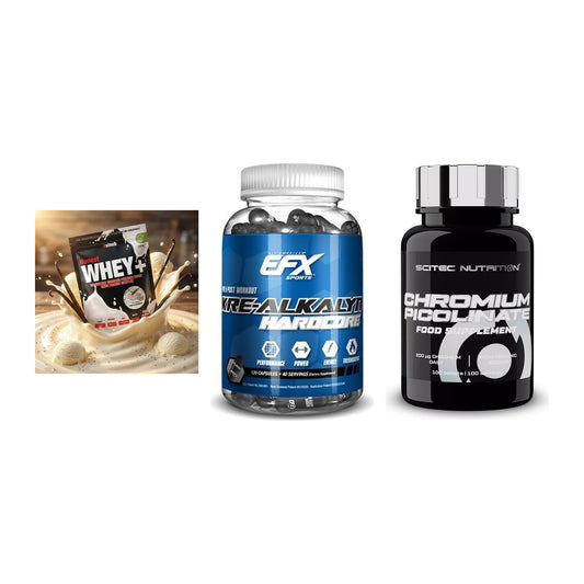 Einsteiger-Set: Sinob Honest + EFX Kre-Alkalyn + Scitec Chromium – alle enthaltenen Artikel