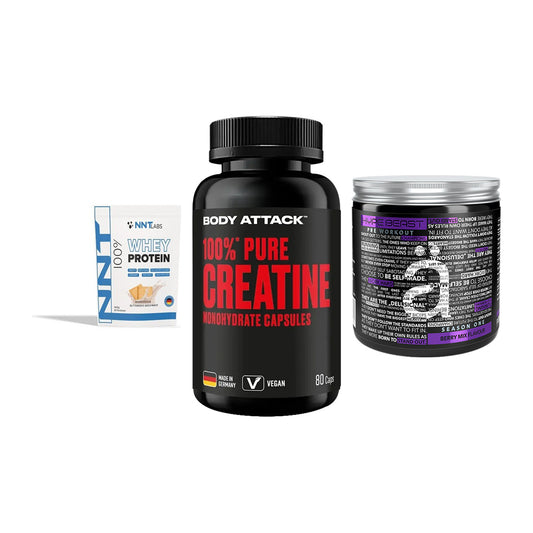 Einsteiger-Set: NNT Whey + Body Attack 100% + Nanosupps Hype – alle enthaltenen Artikel