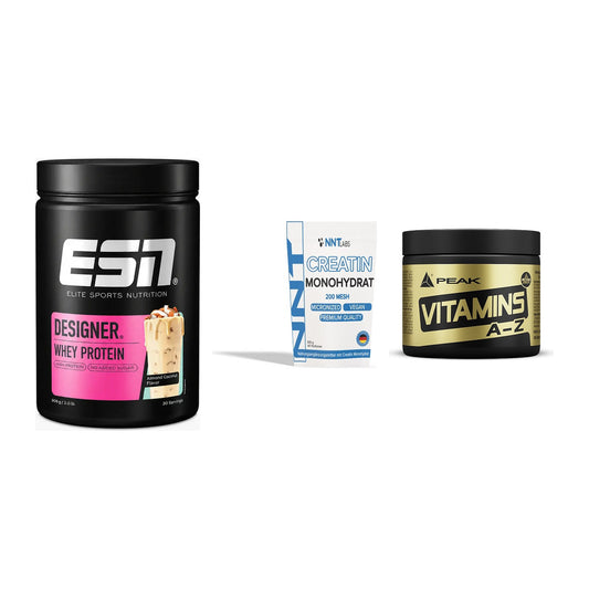 Einsteiger-Set: ESN Designer + NNT Creatin + Peak Vitamin A-Z – alle enthaltenen Artikel