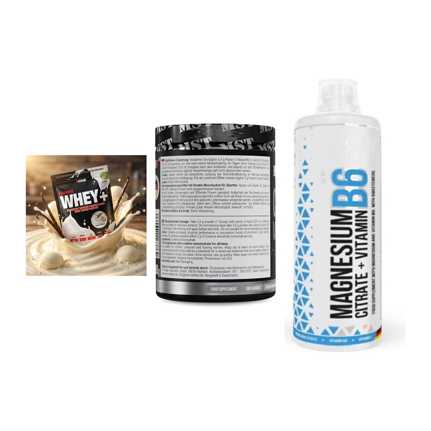 Einsteiger-Set: Sinob Honest + MST Creatin + MST Magnesium B6 – alle enthaltenen Artikel