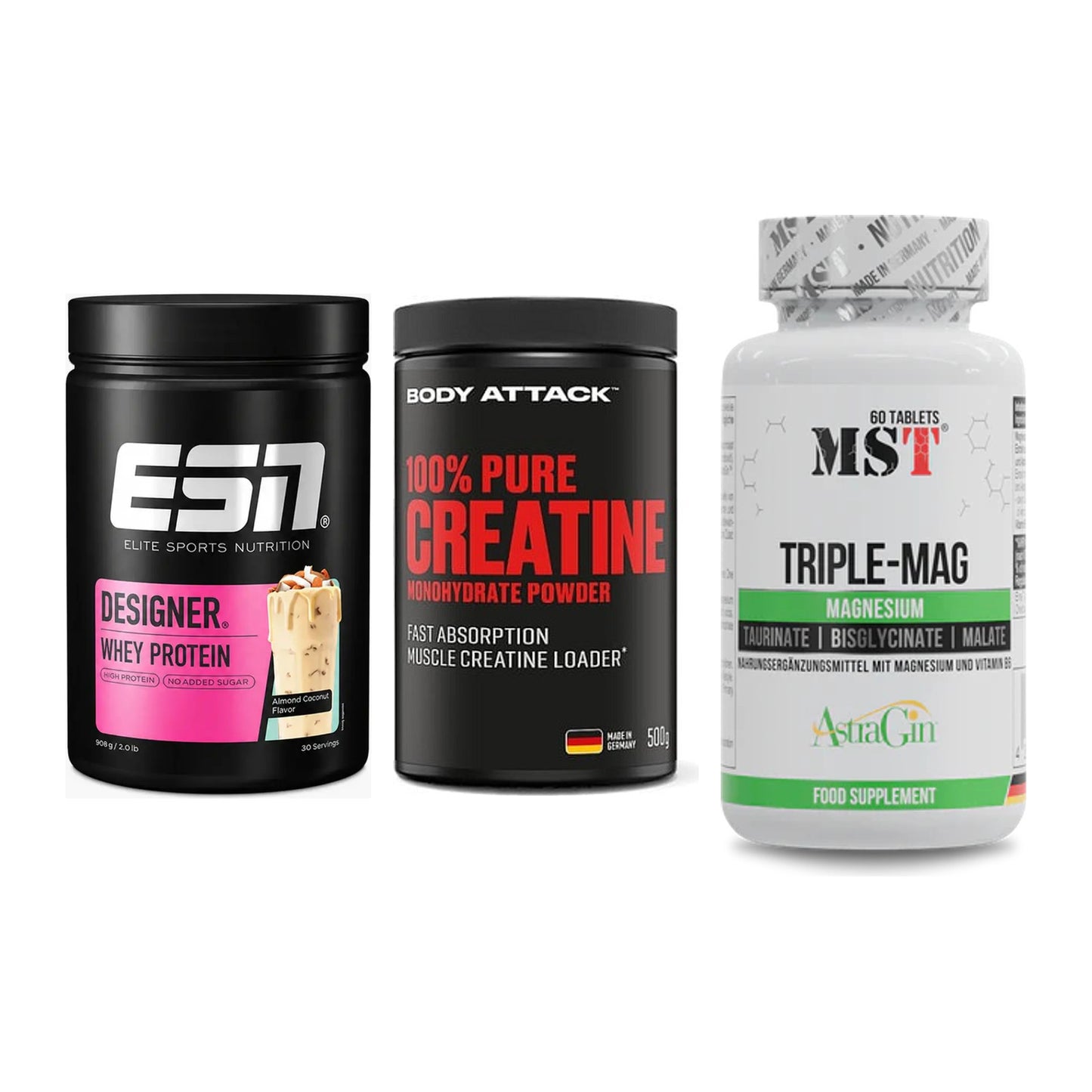 Einsteiger-Set: ESN Designer + Body Attack 100% + MST Tripple Mag – alle enthaltenen Artikel