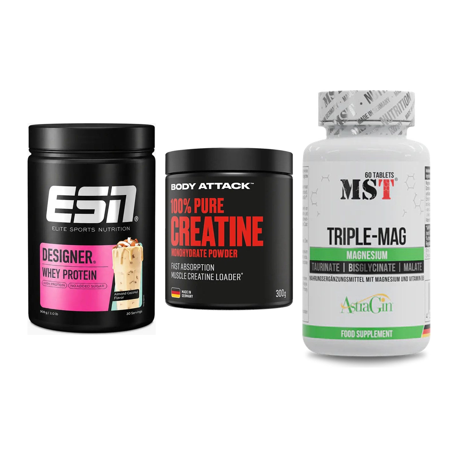 Einsteiger-Set: ESN Designer + Body Attack 100% + MST Tripple Mag – alle enthaltenen Artikel