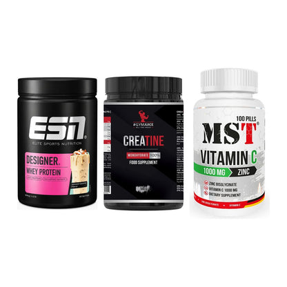 Einsteiger-Set: ESN Designer + #GYMJUICE + MST Vitamin C – alle enthaltenen Artikel