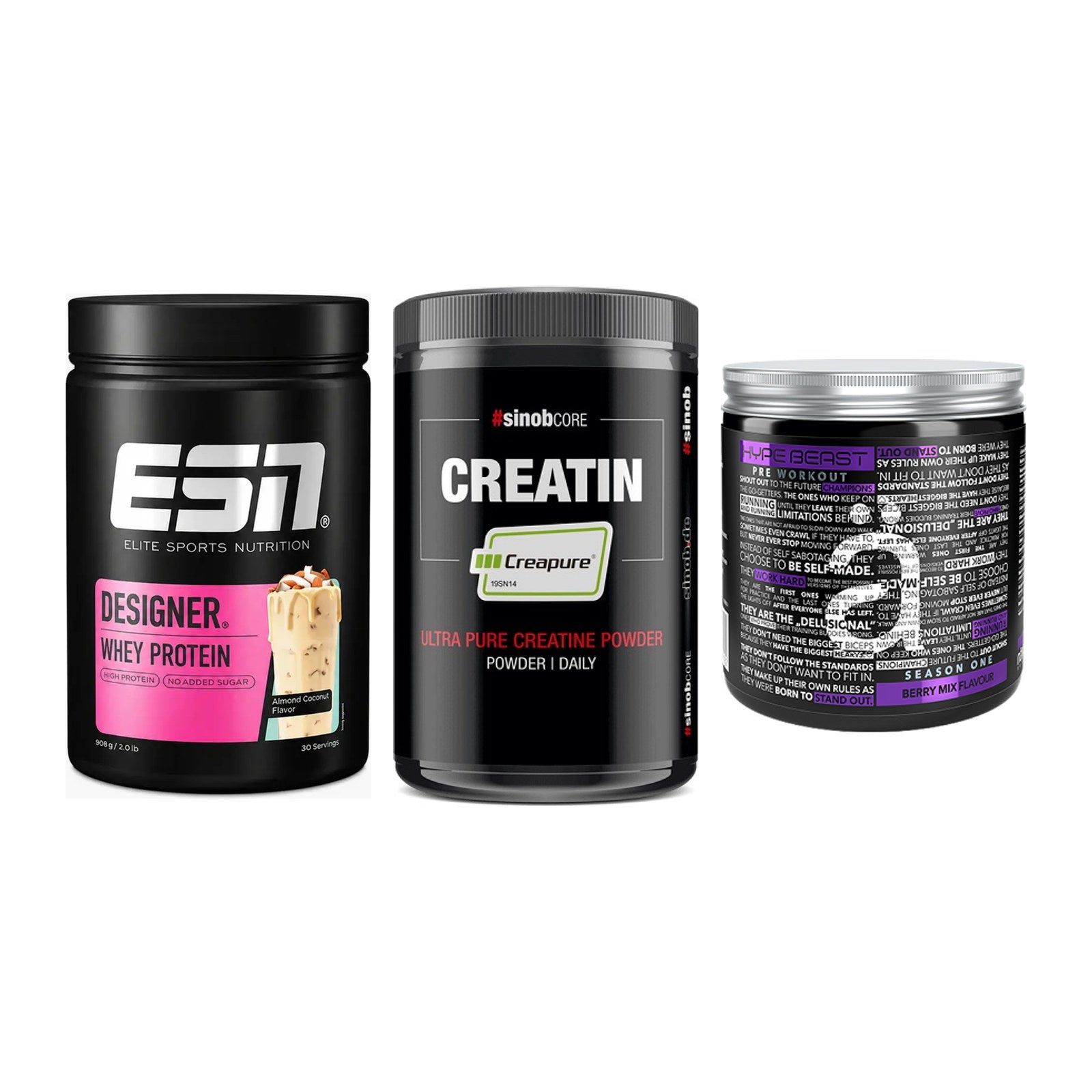 Einsteiger-Set: ESN Designer + Sinob Creatin + Nanosupps Hype – alle enthaltenen Artikel