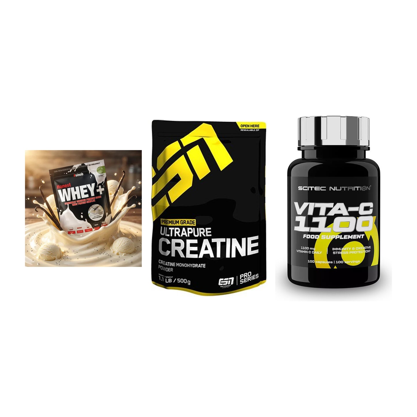 Einsteiger-Set: Sinob Honest + ESN Ultrapure + Scitec Vitamin C – alle enthaltenen Artikel