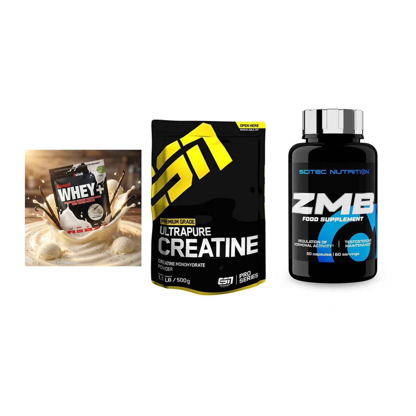 Einsteiger-Set: Sinob Honest + ESN Ultrapure + Scitec ZMB – alle enthaltenen Artikel
