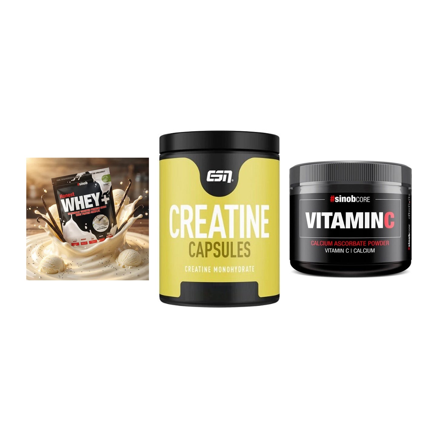 Einsteiger-Set: Sinob Honest + ESN Ultrapure + Sinob Vitamin C – alle enthaltenen Artikel