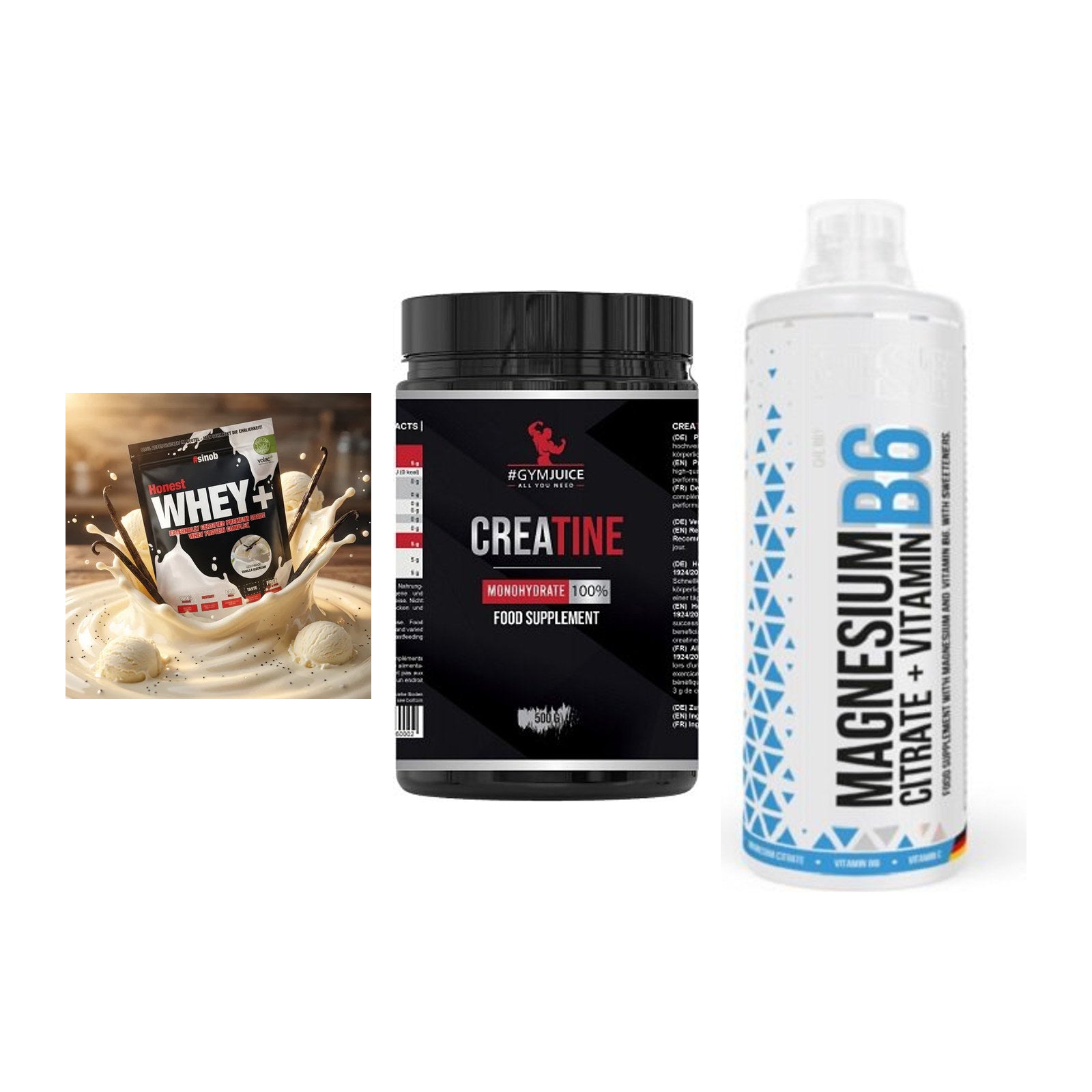 Einsteiger-Set: Sinob Honest + #GYMJUICE + MST Magnesium B6 – alle enthaltenen Artikel