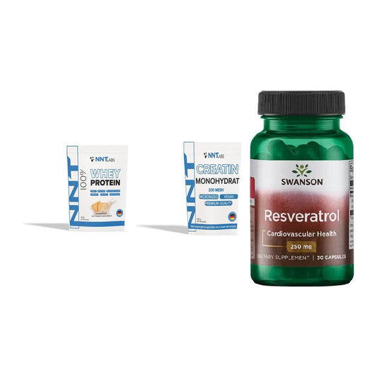 Einsteiger-Set: NNT Whey + NNT Creatin + Swanson Resverat – alle enthaltenen Artikel