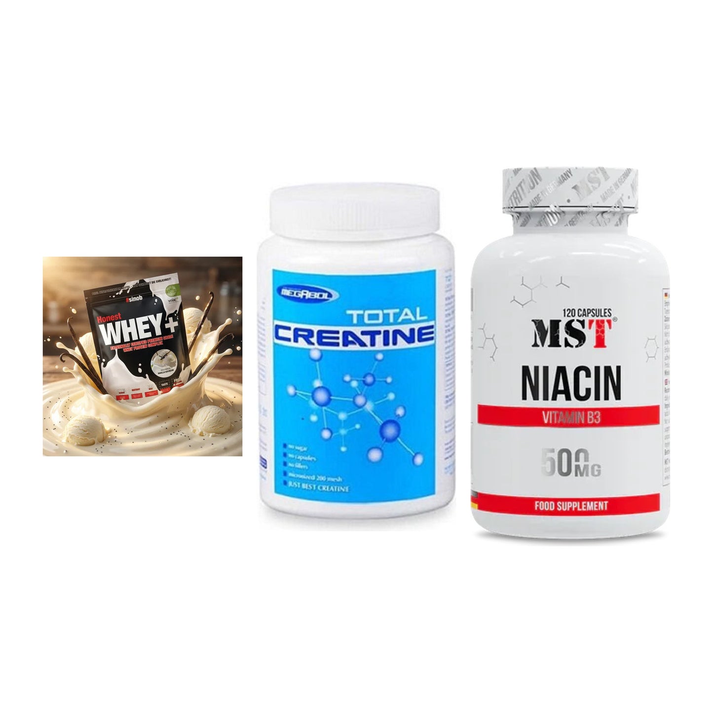 Einsteiger-Set: Sinob Honest + Megabol Total + MST Niacin – alle enthaltenen Artikel