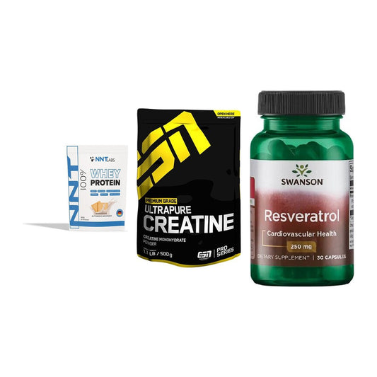 Einsteiger-Set: NNT Whey + ESN Ultrapure + Swanson Resverat – alle enthaltenen Artikel