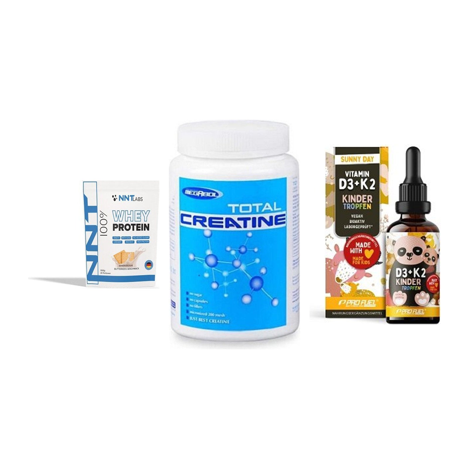 Einsteiger-Set: NNT Whey + Megabol Total + ProFuel VITAMIN – alle enthaltenen Artikel