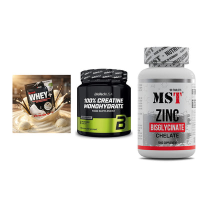 Einsteiger-Set: Sinob Honest + BioTech Creatine + MST Zinc Chelate – alle enthaltenen Artikel