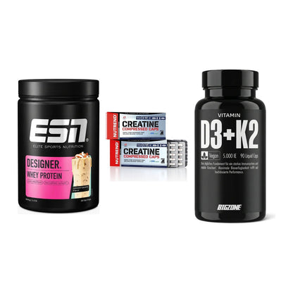 Einsteiger-Set: ESN Designer + Nutrend Creatine + Big Zone Vitamin – alle enthaltenen Artikel