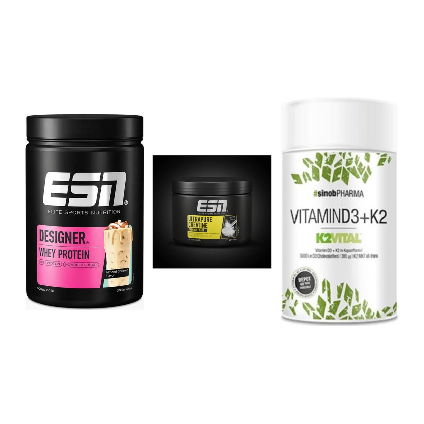 Einsteiger-Set: ESN Designer + ESN Ultrapure + Sinob Vitamin D3 – alle enthaltenen Artikel