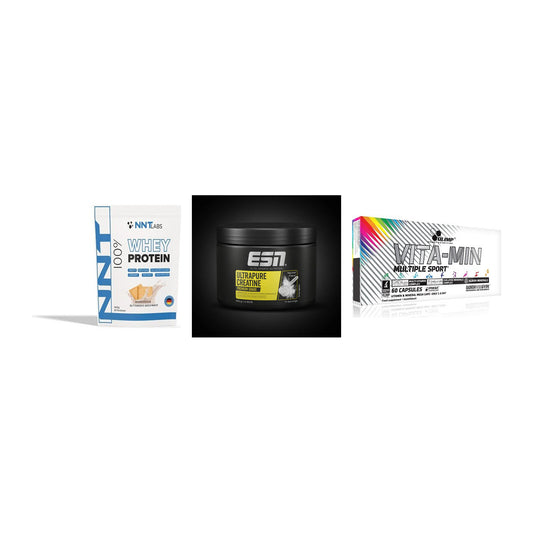Einsteiger-Set: NNT Whey + ESN Ultrapure + Olimp Vita-Min – alle enthaltenen Artikel