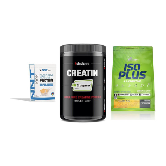 Einsteiger-Set: NNT Whey + Sinob Creatin CREAPURE + Olimp Iso Plus – alle enthaltenen Artikel