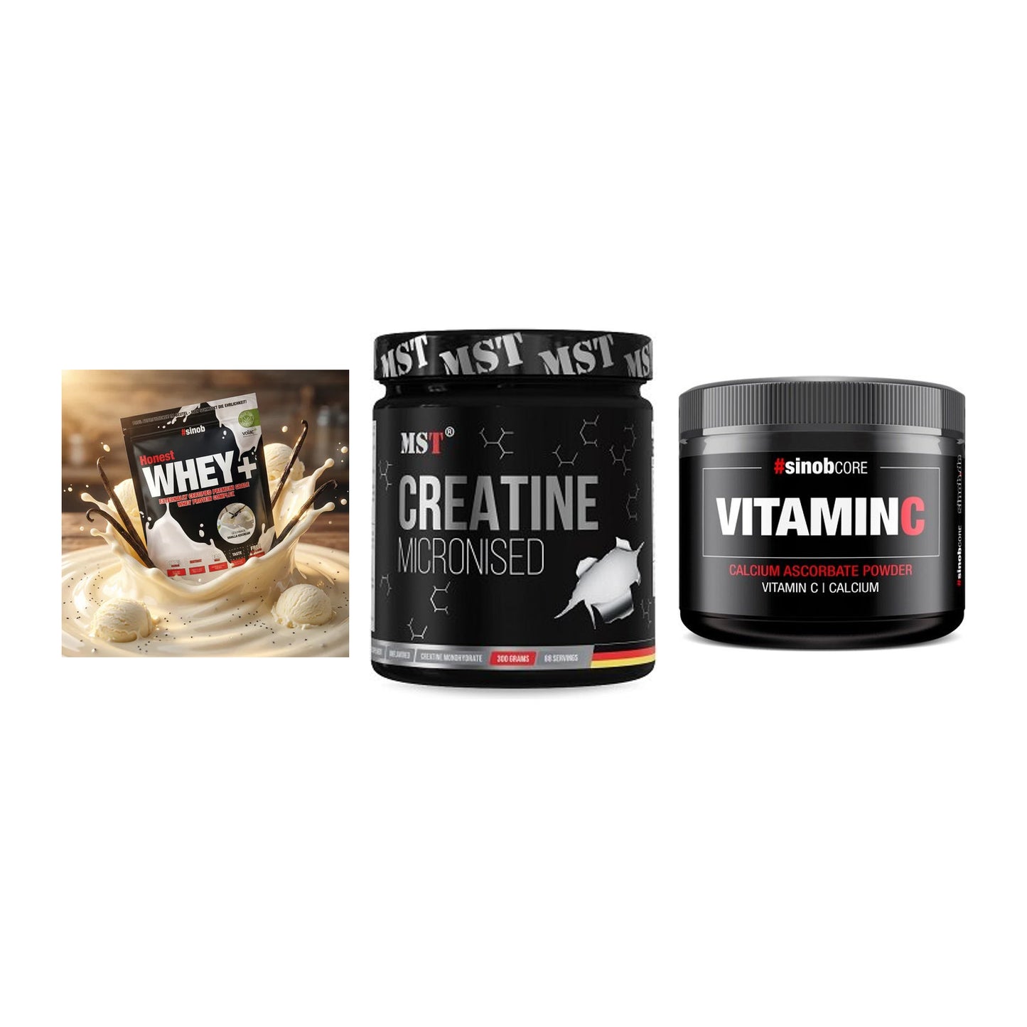 Einsteiger-Set: Sinob Honest + MST Creatin + Sinob Vitamin C – alle enthaltenen Artikel