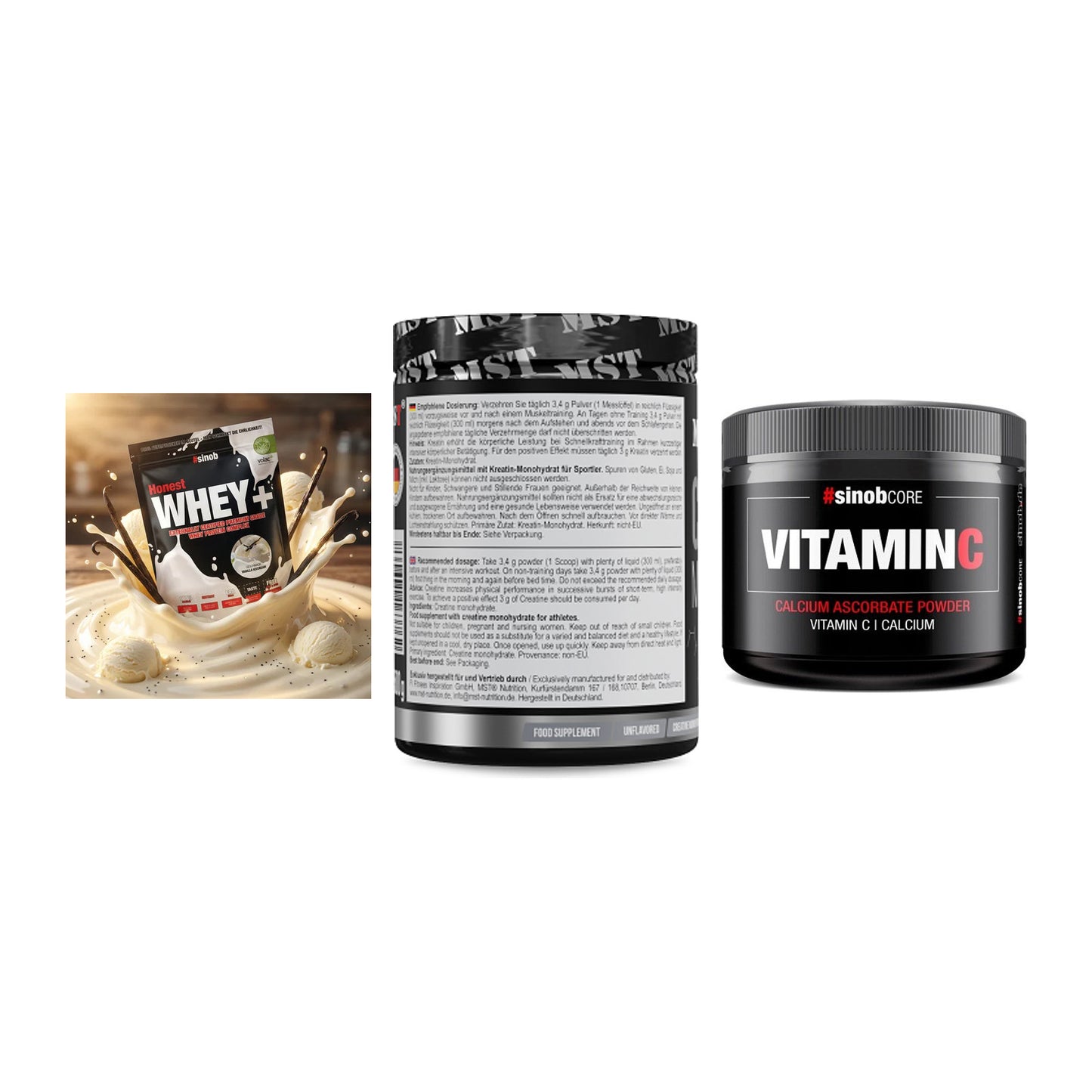 Einsteiger-Set: Sinob Honest + MST Creatin + Sinob Vitamin C – alle enthaltenen Artikel